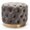 Baxton Studio Valeria Gray Velvet Upholstered Gold-Finished Button Tufted Ottoman 152-9380 - alternate 4
